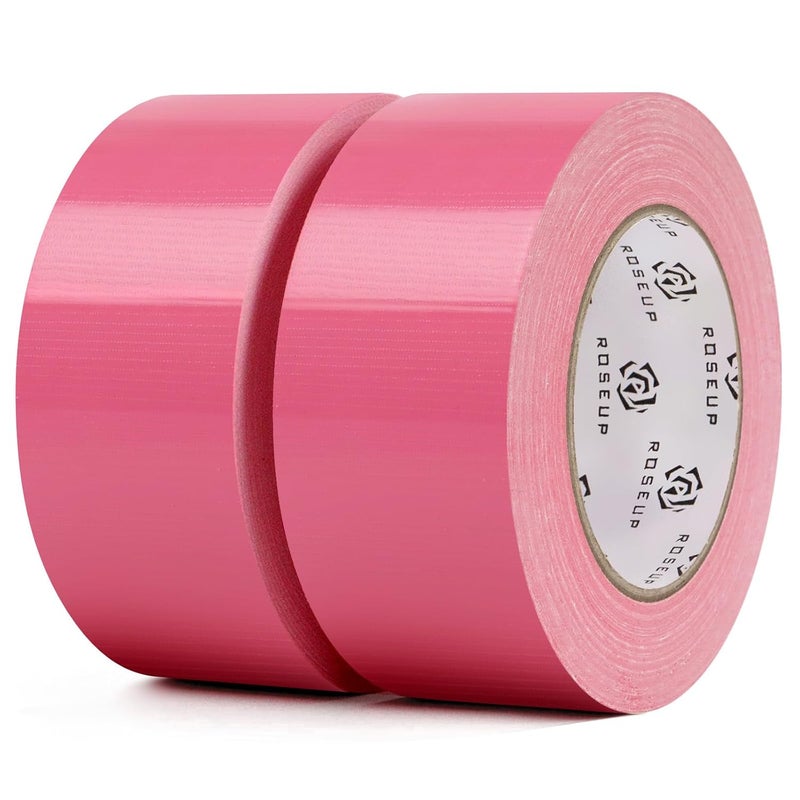 ROSEUP 2 Pack Duct Tape Heavy Duty,7.5 Mil Thickness,2 Inches x 30 Yards,Flexible,No Residue,Waterproof and Tear by Hand,Multi-Use for Indoor & Outdoor, Pink - Image 1